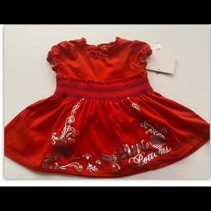 Apple Bottoms 12 months Baby Smocked Frock/ Dress Color Fire Orange NWT